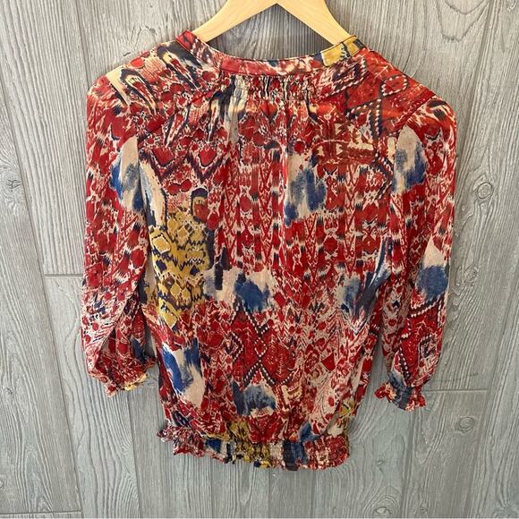 Ecru Print sheer Blouse - Picture 6 of 7